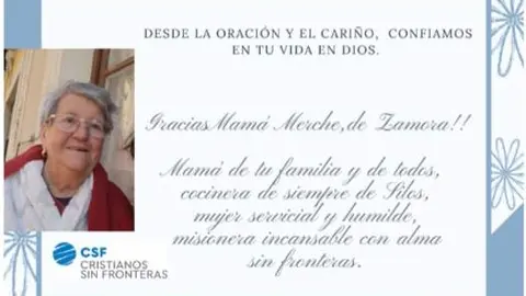 Mercedes Cuadrado, alma mater de Cristianos sin fronteras