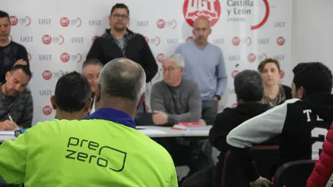 Asamblea de trabajadores de Prezero, servicio dde limpieza de Zamora