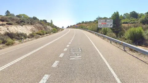 Vista de la N-122 en su salida hacia San Martín del Pedroso