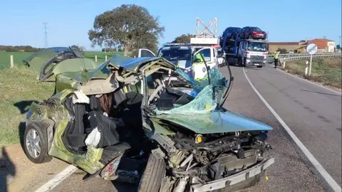 Accidente mortal en Moreruela de Tábara al paso por la N-631. Fotografía; CEDIDA