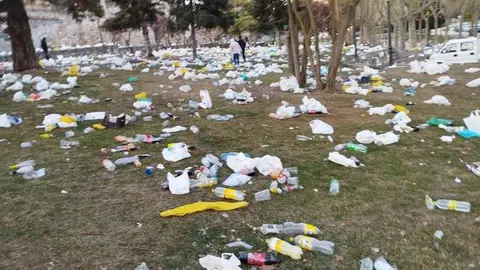  Restos de basura en San Martín tras el botellón (2)