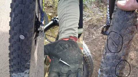 Imagen de los claves presentes en varios caminos y senderos en Monte La Reina