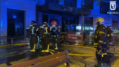 Fuego en un restaurante italiano. Fotografía: Bomberos Ayuntamiento de Madrid