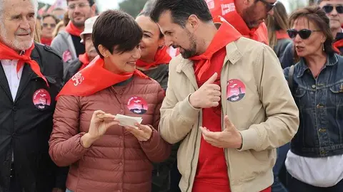 Luis Tudanca junto a la portavoz del Gobierno central, Isabel Rodríguez