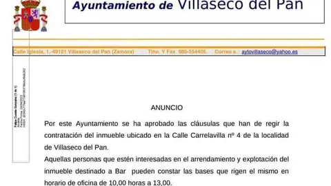 Villaseco del Pan comunicado