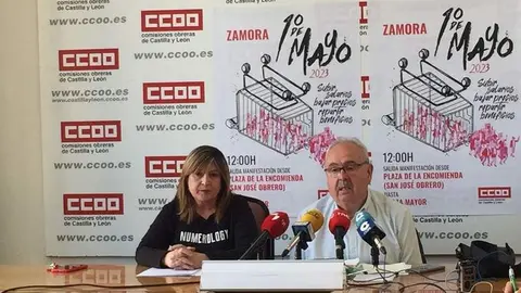 doble manifestación en Zamora por el Día del Trabajado CCOO