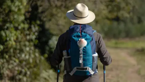 Peregrino. Fotografía de archivo