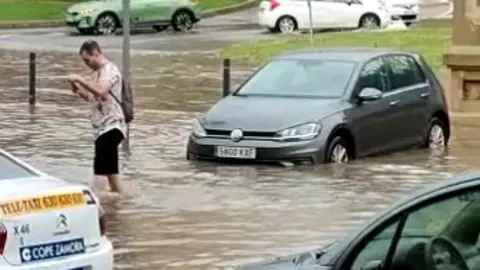 Estación de Tren en Zamora inundada