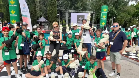 Alumnos del colegio Corazón de María participantes en el torneo escolar de ajedrez. Fotografía: Corazón de María de Zamora