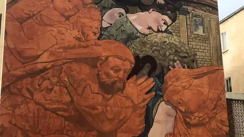 Nuevo mural de Carlos Adeva en la sede de la Agrupación Belenista La Morana