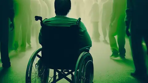 Paciente Silla de ruedas con gente_6