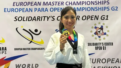 Isis Vargas con el oro europeo