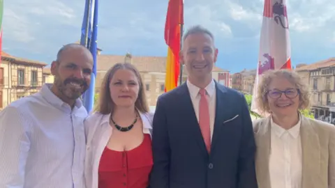 Javier López, María Velasco, Carlos Rodríguez y Vicenta Gil-Negrete en la toma de posesión 