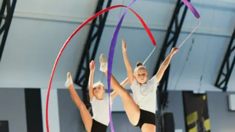 Gimnasia rítmica. Fotografía de archivo