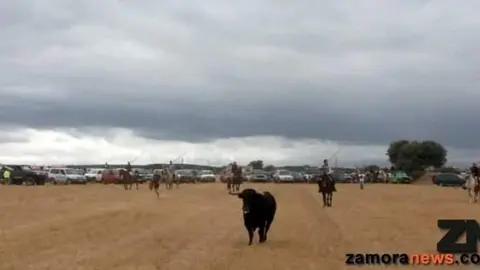 Imagen de archivo de un encierro en un pueblo de Zamora