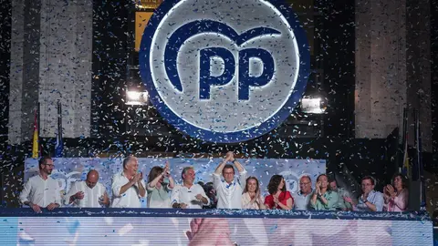 Victoria del PP en Génova tras el 23j. Fotografía: @NunezFeijoo