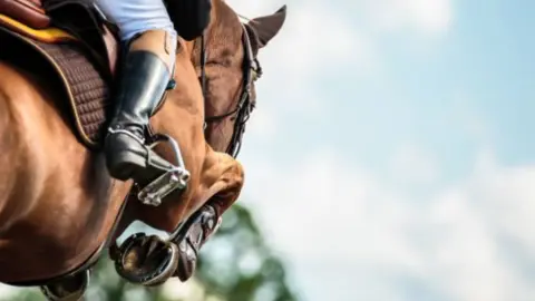Exhibición ecuestre. Fotografía de archivo