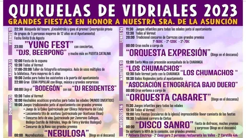 Cartel de las fiestas de Quiruelas de Vidriales