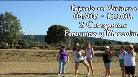 Cartel de la partida de tajuela en Vivinera