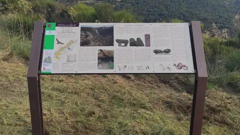 Mesa interpretativa ruta Bolo de La Torta en Torregamones