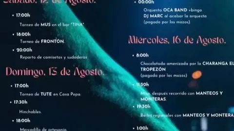 Ferreruela de Tábara, cartel de fiestas