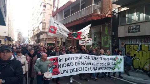 Miguel de la Fuente en una manifestación por la defensa de la sanidad pública