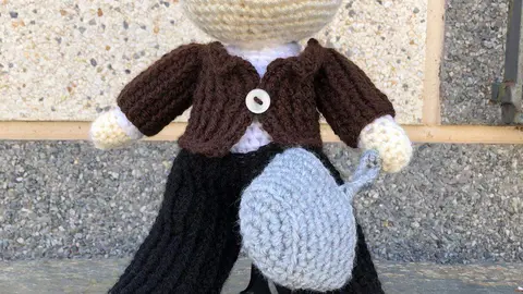 'Guímaro', el amigurumi realizado a partir del Chat GPT para la Cross Popular de Videmala. Fotografía: CEDIDA
