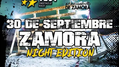 Cartel de la carrera nocturna por obstáculos de Zamora