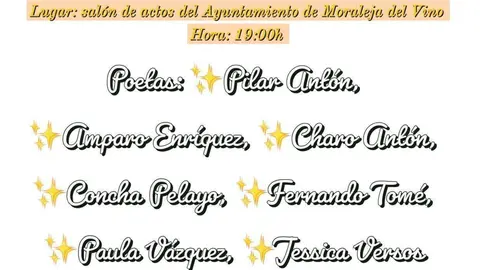 Cartel del recital que se celebra en Moraleja del Vino