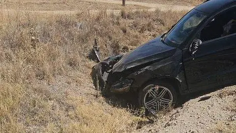 estado del frontal del vehículo tras la salida de vía