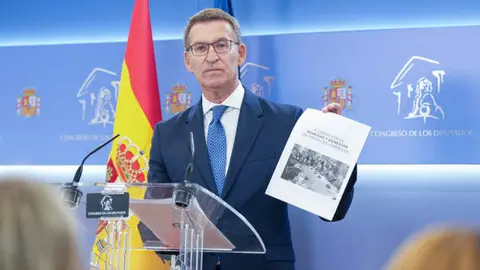 Alberto Núñez Feijóo tras su reunión con Pedro Sánchez