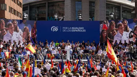El presidente, Alberto Núñez Feijóo, durante el acto