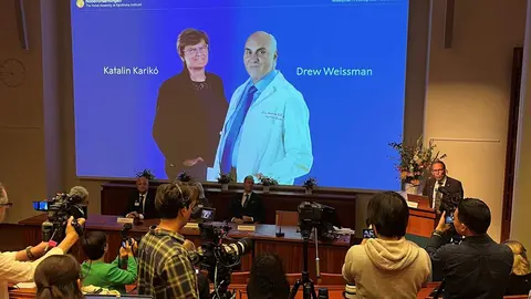 Fallo del premio Nobel de Medicina. Fotografía: Instituto Karolinska