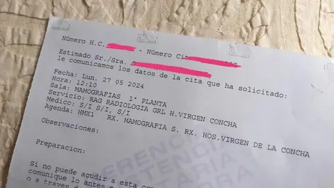 Carta cita mamografía