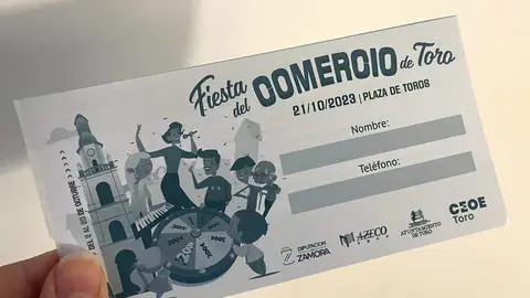 Boleto de la “Toroleta” dentro de la Fiesta del Comercio de Toro