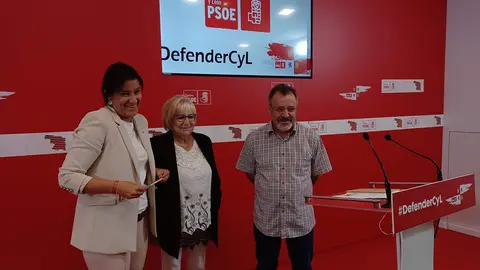 PSOE Zamora. Ana Sánchez, Inmaculada García Rioja y José Ignacio Martín Benito