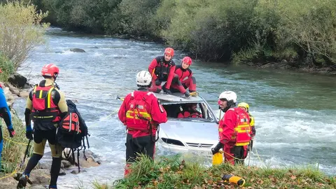 Prueba de rescate y salvamento por parte de bomberos de León, Palencia, Zamora, Ponferrada, Aranda de Duero, Salamanca, Soria y Valladolid