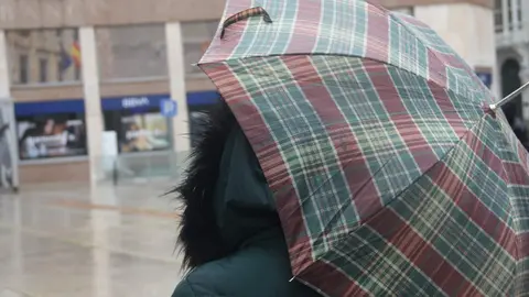 Día de lluvia en pleno centro de Zamora