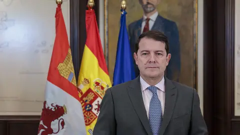 Alfonso Fernández Mañueco en la declaración institucional sobre el pacto de Gobierno