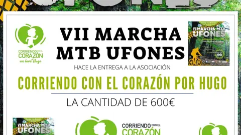 donación marcha Ufones a la Asociación Corriendo con el corazón por Hugo