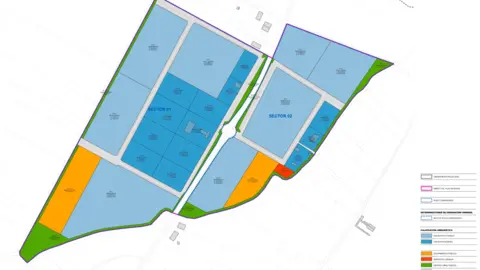 Plano de ordenación del futuro polígono de Monfarracinos