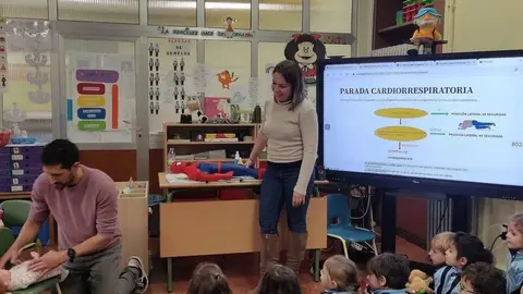 enseñanza de primeros auxilios, en el colegio la Milagrosa de Zamora