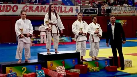 podio de la copa de españa de judo