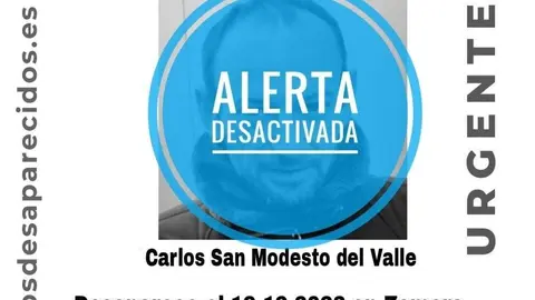Alerta desactivada por la desaparición de Carlos San Modesto