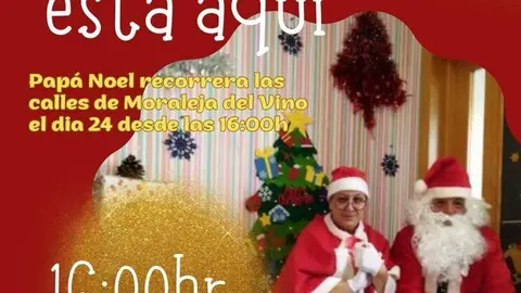cartel Papá Noel visita Moraleja del Vino