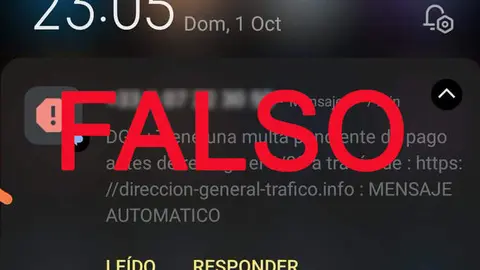 SMS fraudulento vía WhatsApp