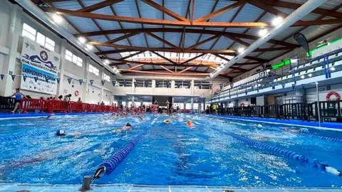 Imagen de la Piscina Cubierta de Bétera durante los calentamientos una de las jornadas de la pasada edición del Campeonato de España Infantil y Cadete de Primavera. Javier Sánchez-RFESS