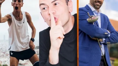 Álex Roca, el mago Jandro y "Pirri"