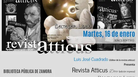 16-01-2024. [Biblioteca Pública de Zamora]. Presentación Revista Atticus. Baltasar Lobo - RRSS