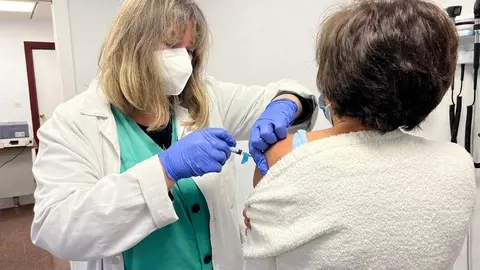 campaña vacunación gripe . imagen de archivo